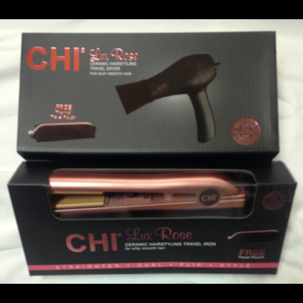 Chi blow dryer and straightening iron travel set